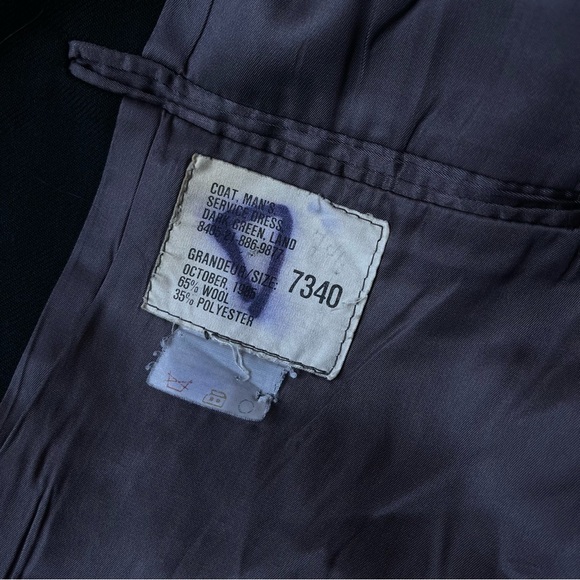 Vintage 1985 Canadian Army Military Jacket Olive Green Utility Coat Medium Tall - Picture 6 of 10